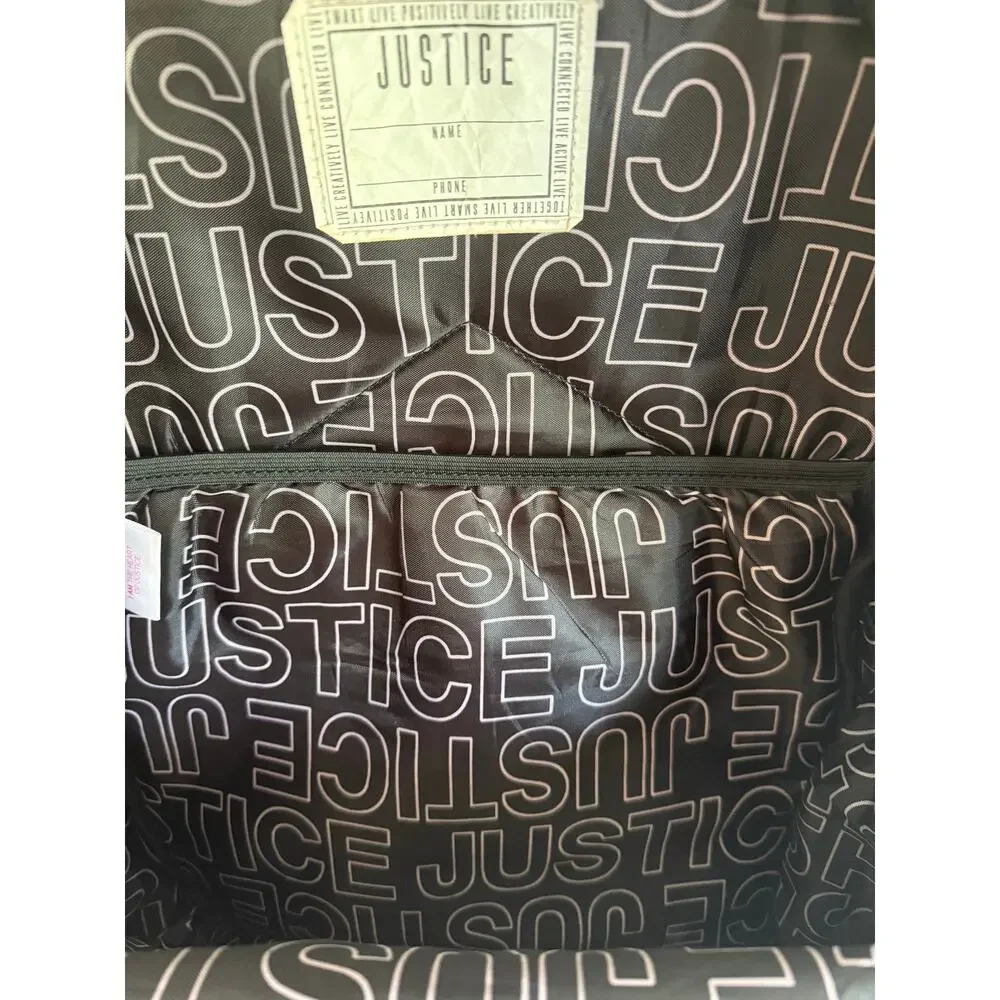 Justice Girls Tie Dye Backpack Pink Holographic Front Pocket School Book Bag